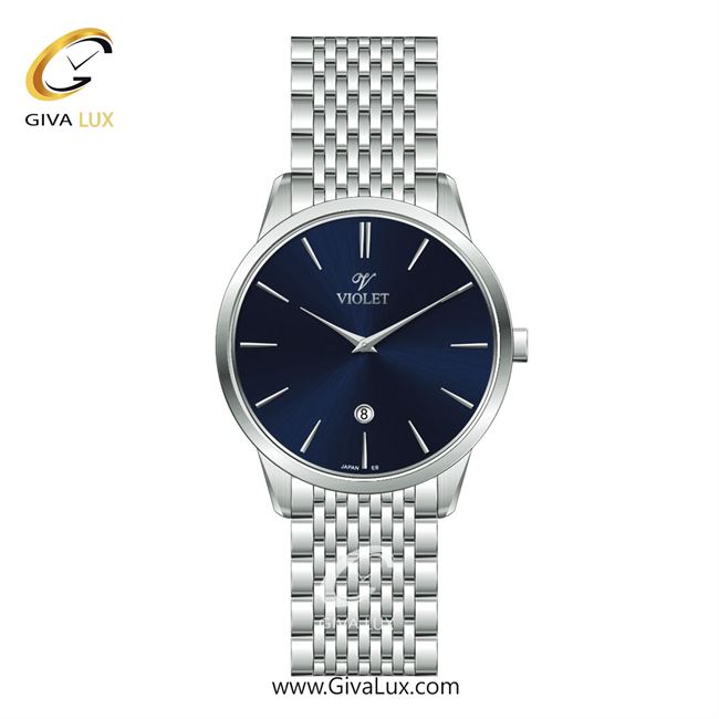 ساعت مچی اورجینال مردانه ویولت VIOLET نقره ای | نقره ای| سرمه ای| کد رفرنس 0639